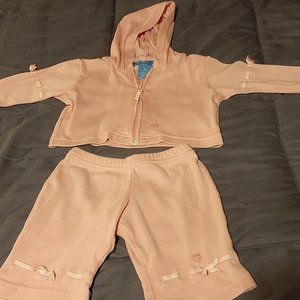 French Toast, Newborn girls, 2 pc hooded jacket with pants, size 9 months